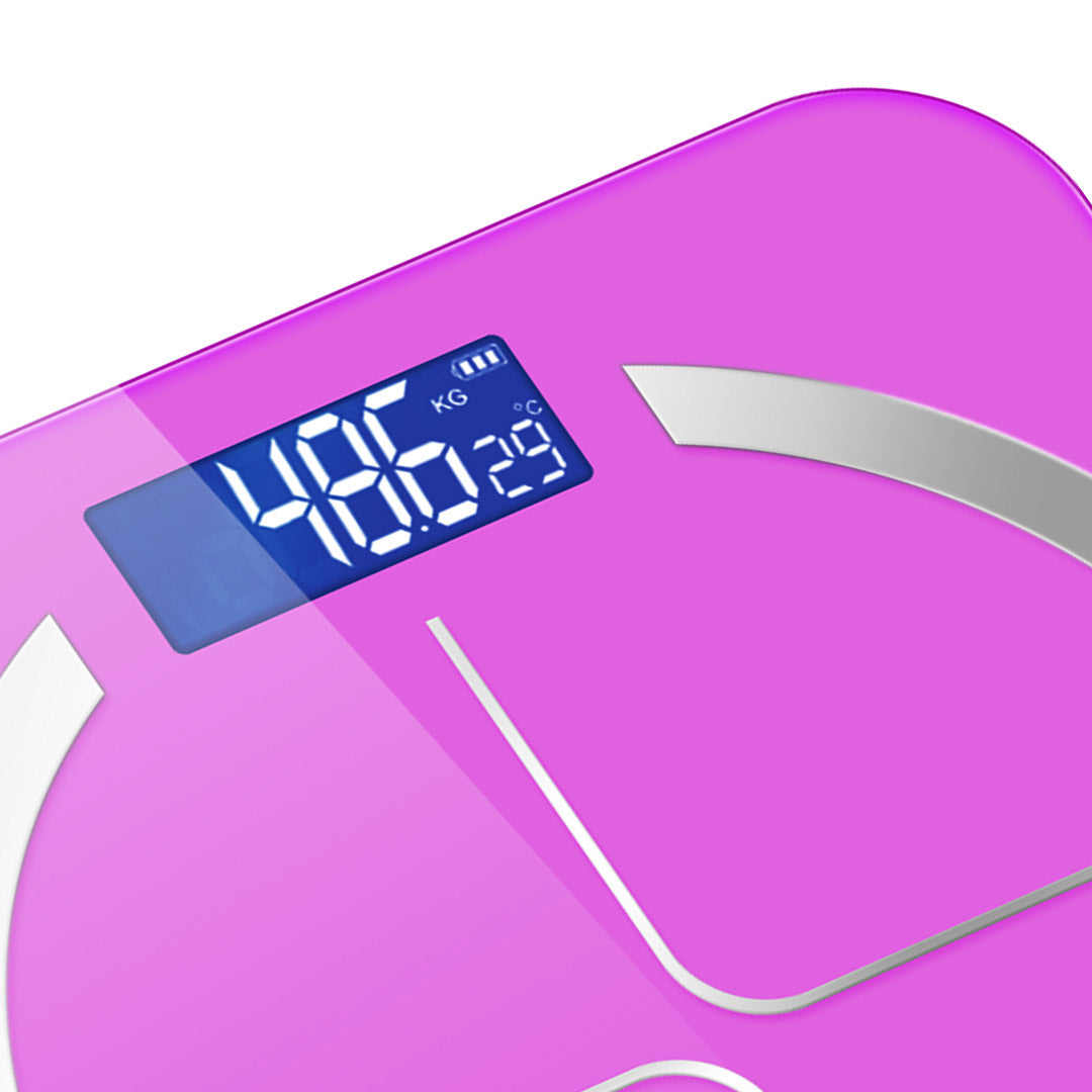 NNEAGS 180kg Glass LCD Digital Fitness Weight Bathroom Body Electronic Scales Pink