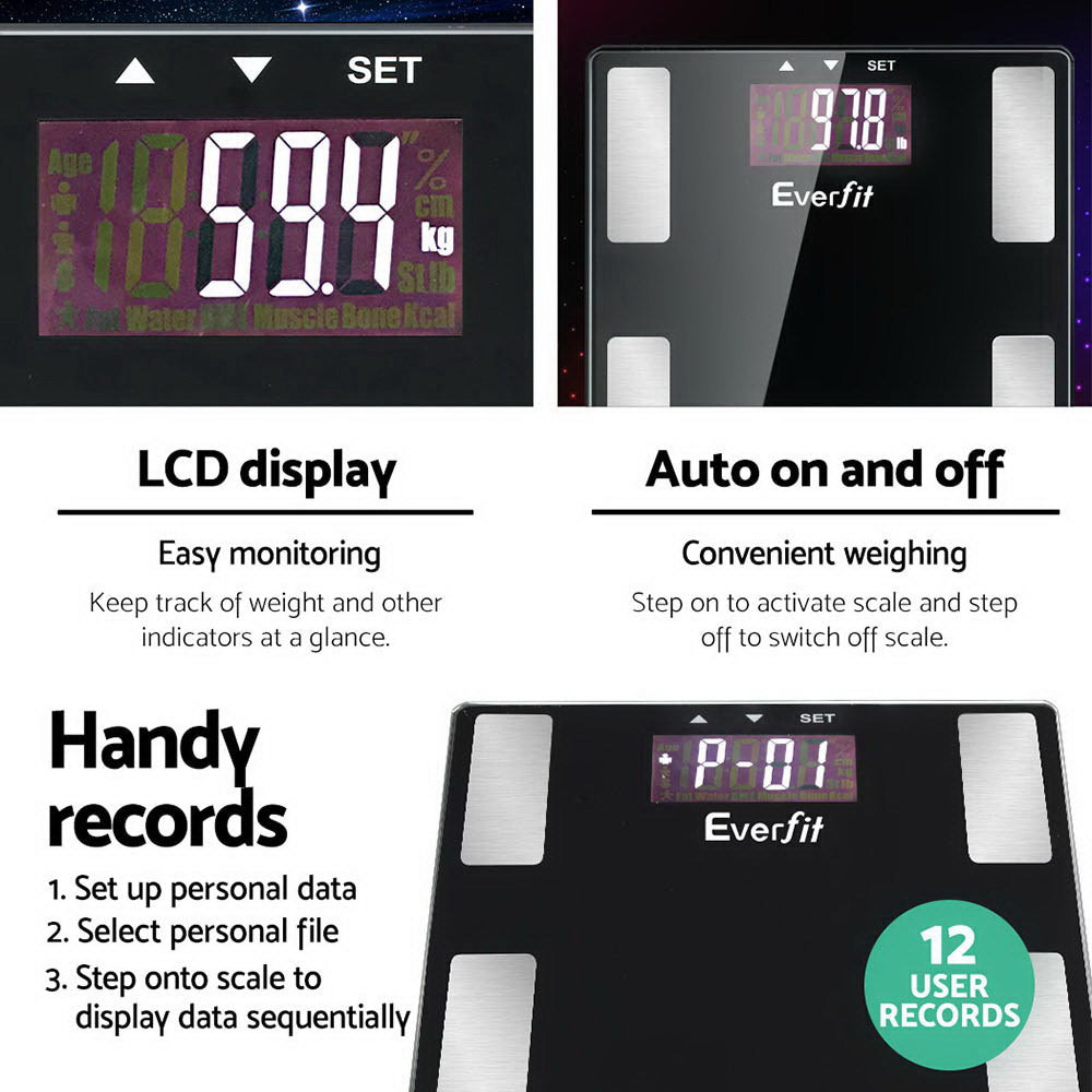 NNEDSZ Bathroom Scales Digital Body Fat Scale 180KG Electronic Monitor BMI CAL