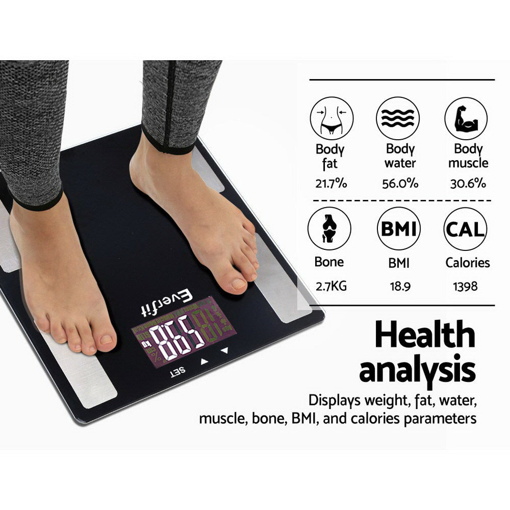 NNEDSZ Bathroom Scales Digital Body Fat Scale 180KG Electronic Monitor BMI CAL